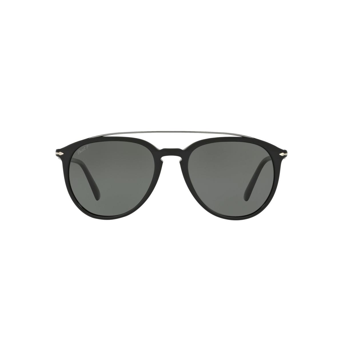 PO3159S 901458 Black Polarized Green Pilot 55 mm Men`s Sunglasses by Persol