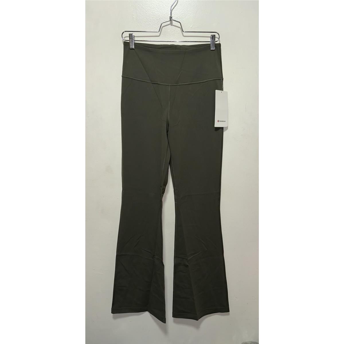 Lululemon Groove Pant Shr Flare Nulu 32.5 Length Size 10 Army Green Armg