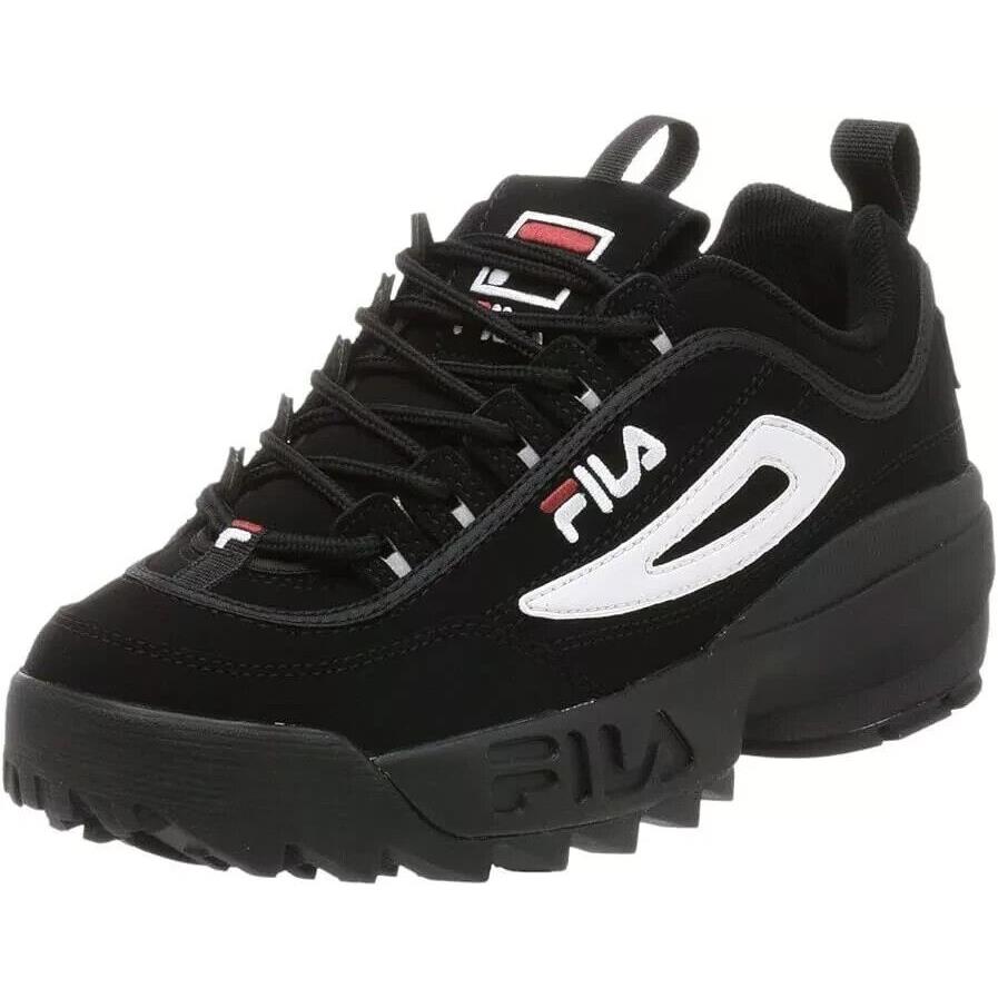 Fila Men`s Strada Disruptor Fashion Sneakers Black/white/vin Red