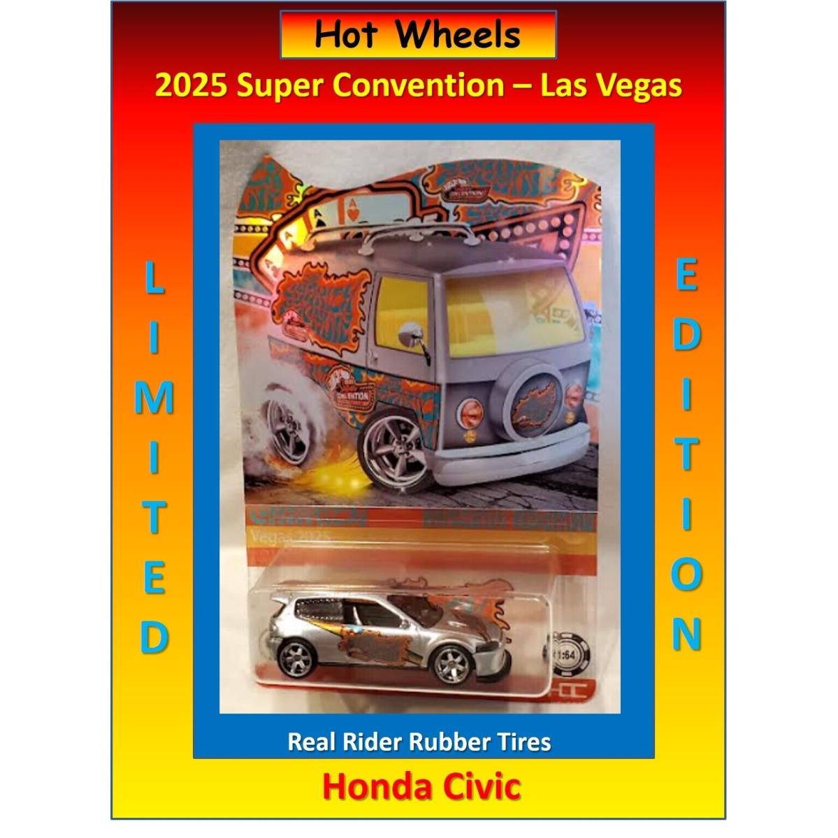 Hot Wheels 2025 Las Vegas Super Convention Honda Civic Silver Limited Edition
