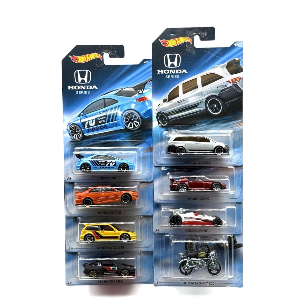 2018 Hot Wheels Walmart Honda Series Honda Civic EF/S2000/SI/CR-X Full Set of 8
