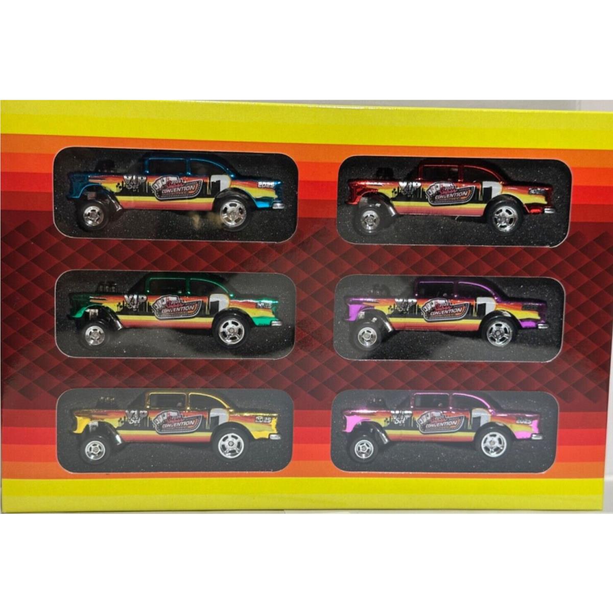 Hot Wheels 2025 Super Convention 1955 Bel Air Gasser 6 Car Vip Set Boxed