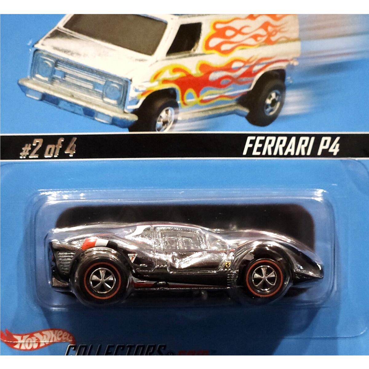 Hot Wheels Ferrari P4 Super Chromes Rlc Red Line Club Hwc Car 2 of 4 09903/12500