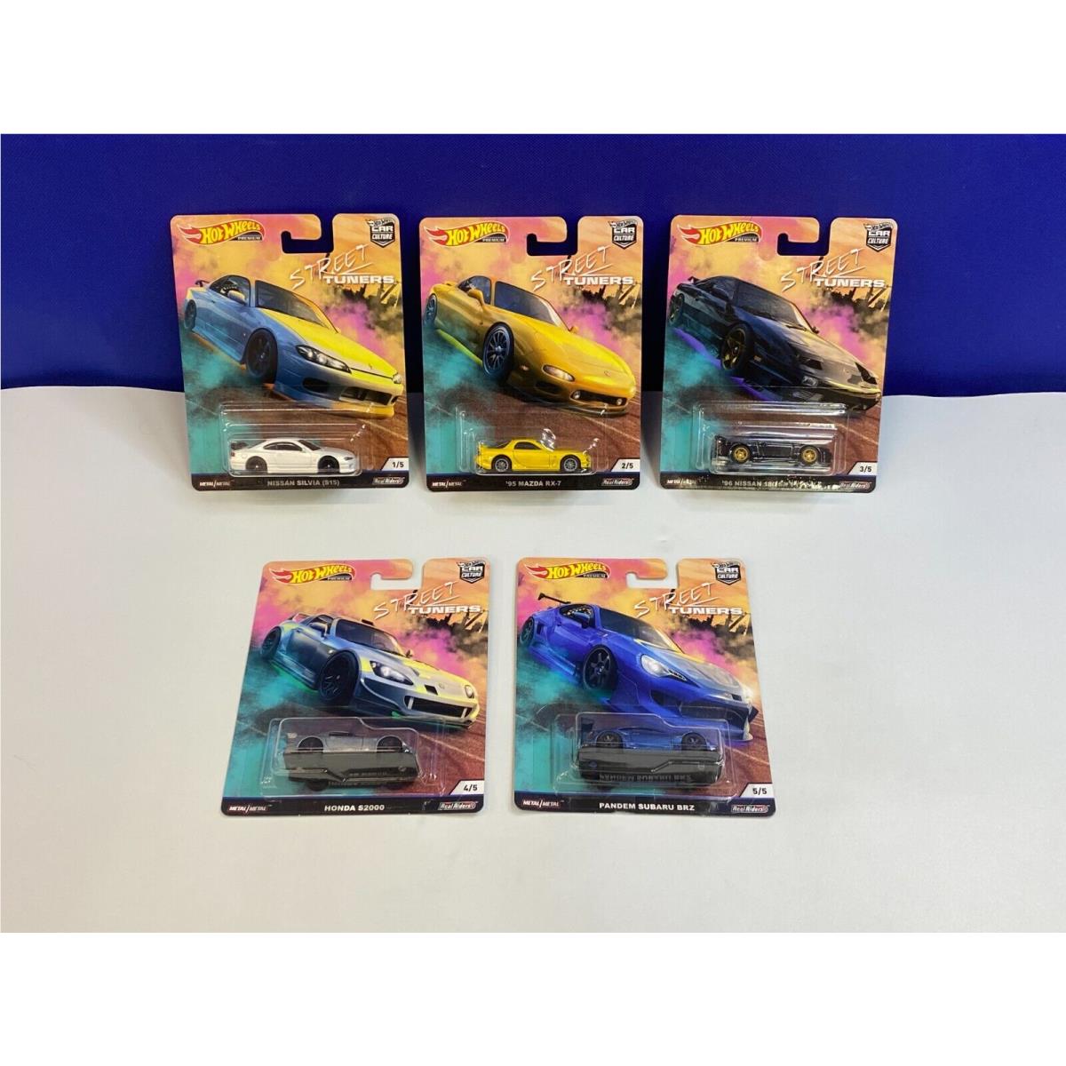 Hot Wheels Premium 1/64 Scale Car Culture Street Tuners Complete Set OF 5 Cars