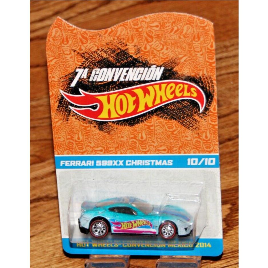 2014 Hot Wheels 7th. Mexico Convention Ferrari 599XX Christmas Real Riders 10/10