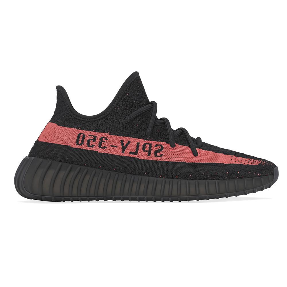 Adidas Yeezy Boost 350 V2 Lace Up Mens Black Sneakers Casual Shoes BY9612