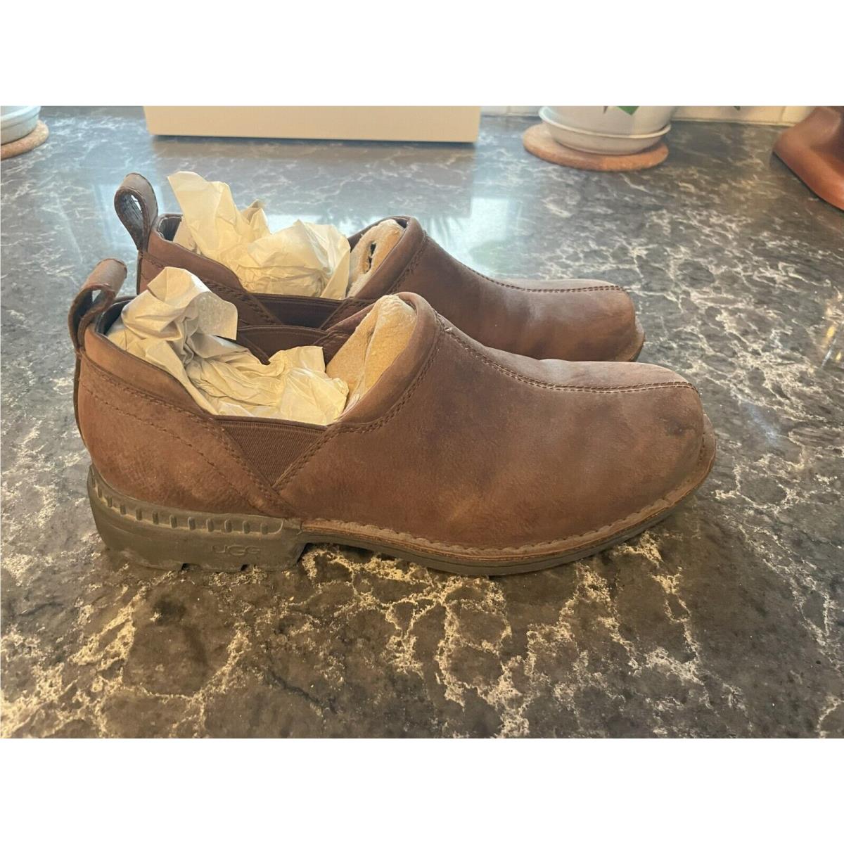 Ugg Australia Dyersville Brown Leather Loafers Shoes Men`s 10.5