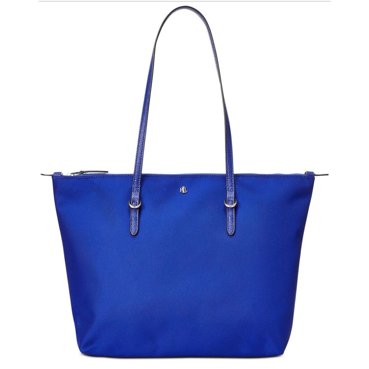 Lauren Ralph Lauren Keaton Large Tote Blue /silwer Hardware