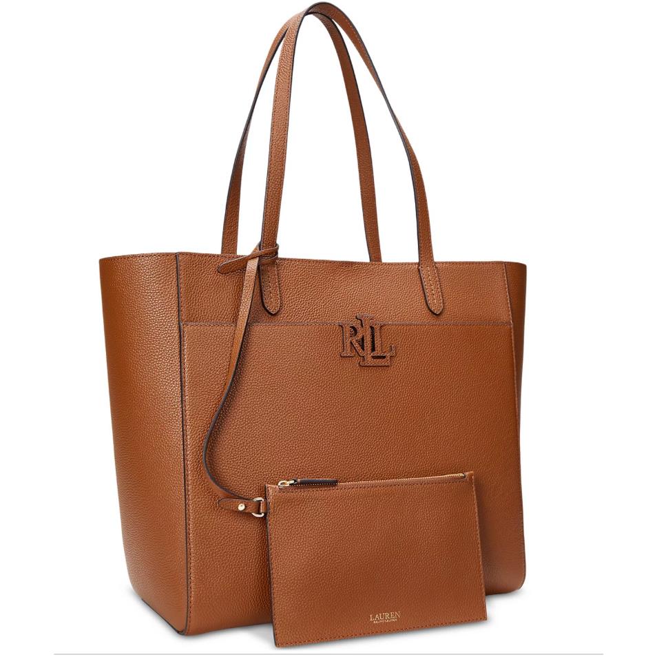 Ralph Lauren Pebbled Leather Extra-large Cameryn Tote Bag Lauren Tan