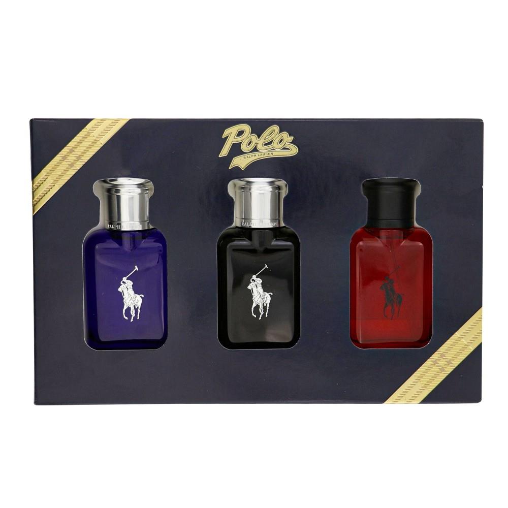 Polo Red For Men by Ralph Lauren 3 Piece Gift Set - 1.36 Oz Polo Blue Eau De