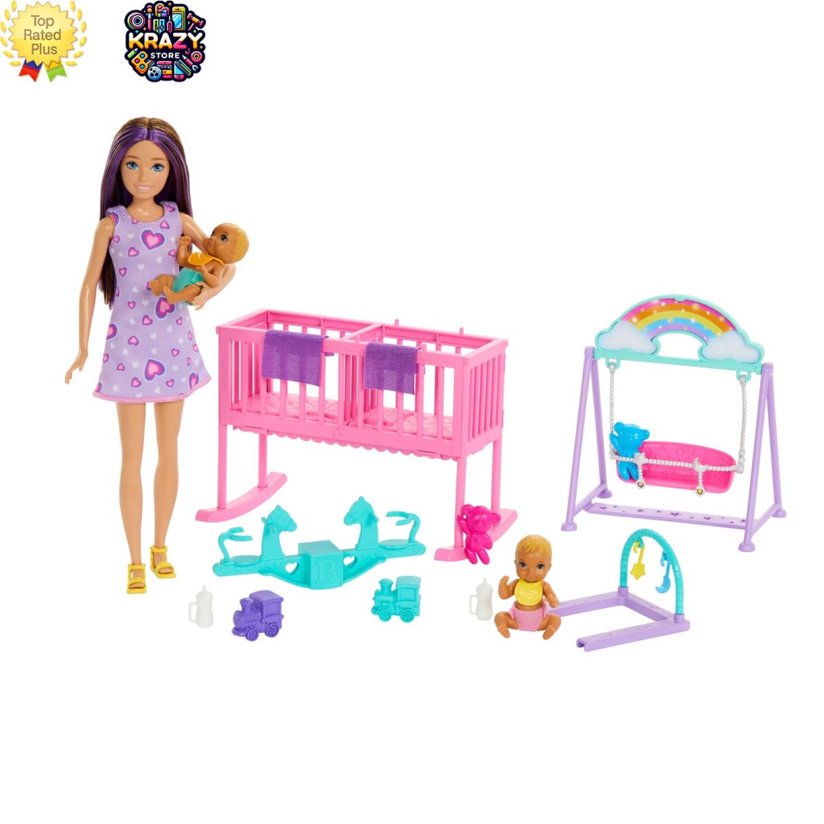 Barbie Skipper Babysitter Doll Twin Nursery Playset with Accessories