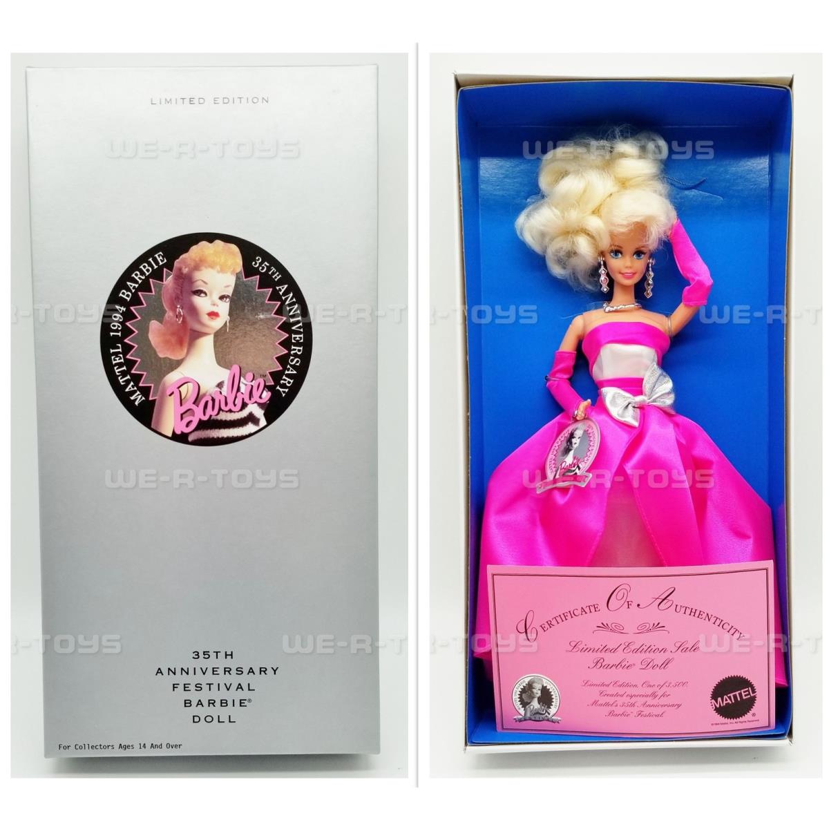 35th Anniversary Festival Barbie Doll 1994 Mattel with Coa