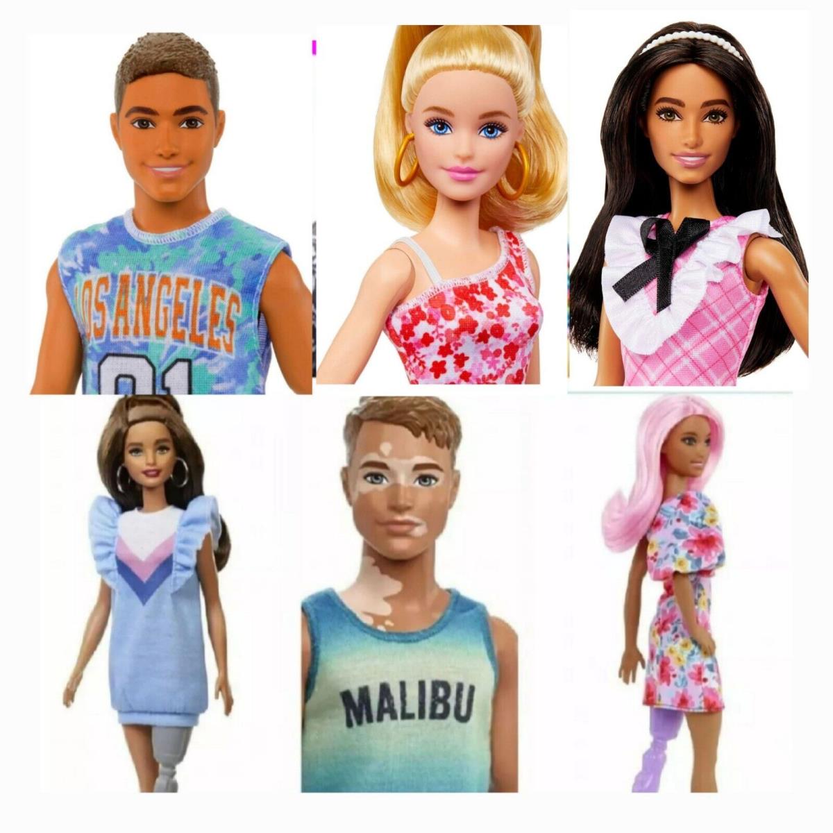 Barbie Prosthetic Leg Vitiligo Ken Fashionistas with Disabled Set 6
