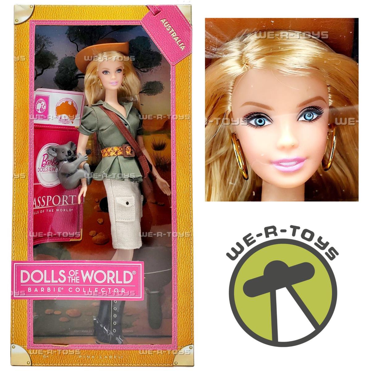 Australia Barbie Dolls of The World Pink Label 2011 Mattel W3321
