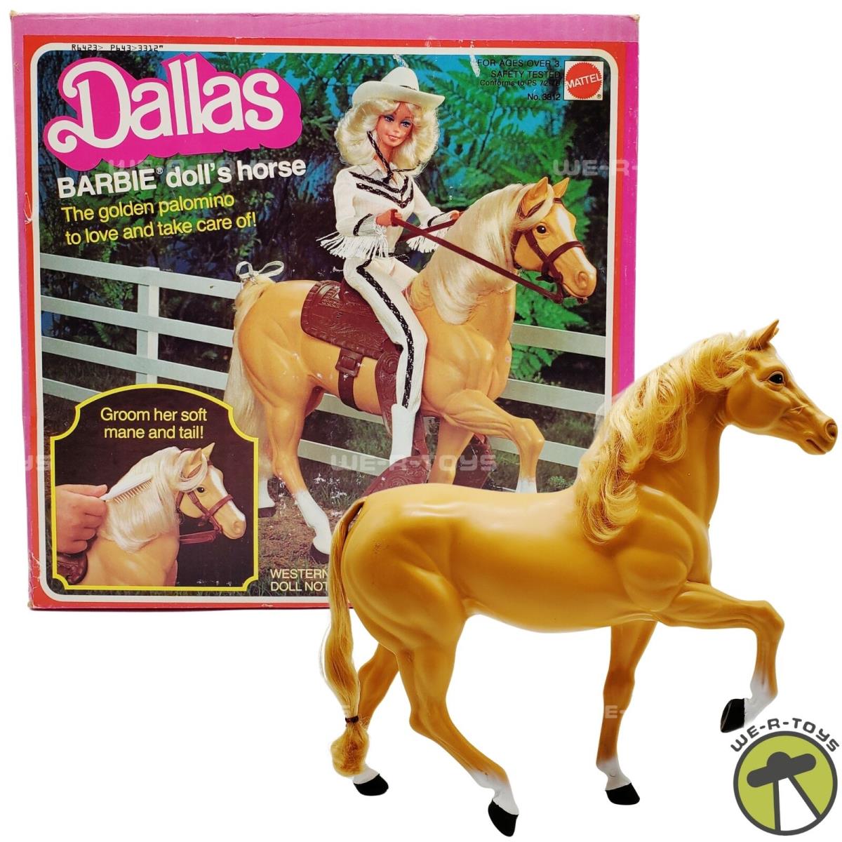 Dallas Barbie Doll`s Golden Palomino Horse 1980 Mattel 3312