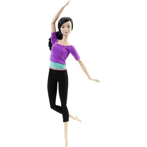 Barbie Made to Move Fashion Doll with Black Hair Wearing Purple Color-blocked To