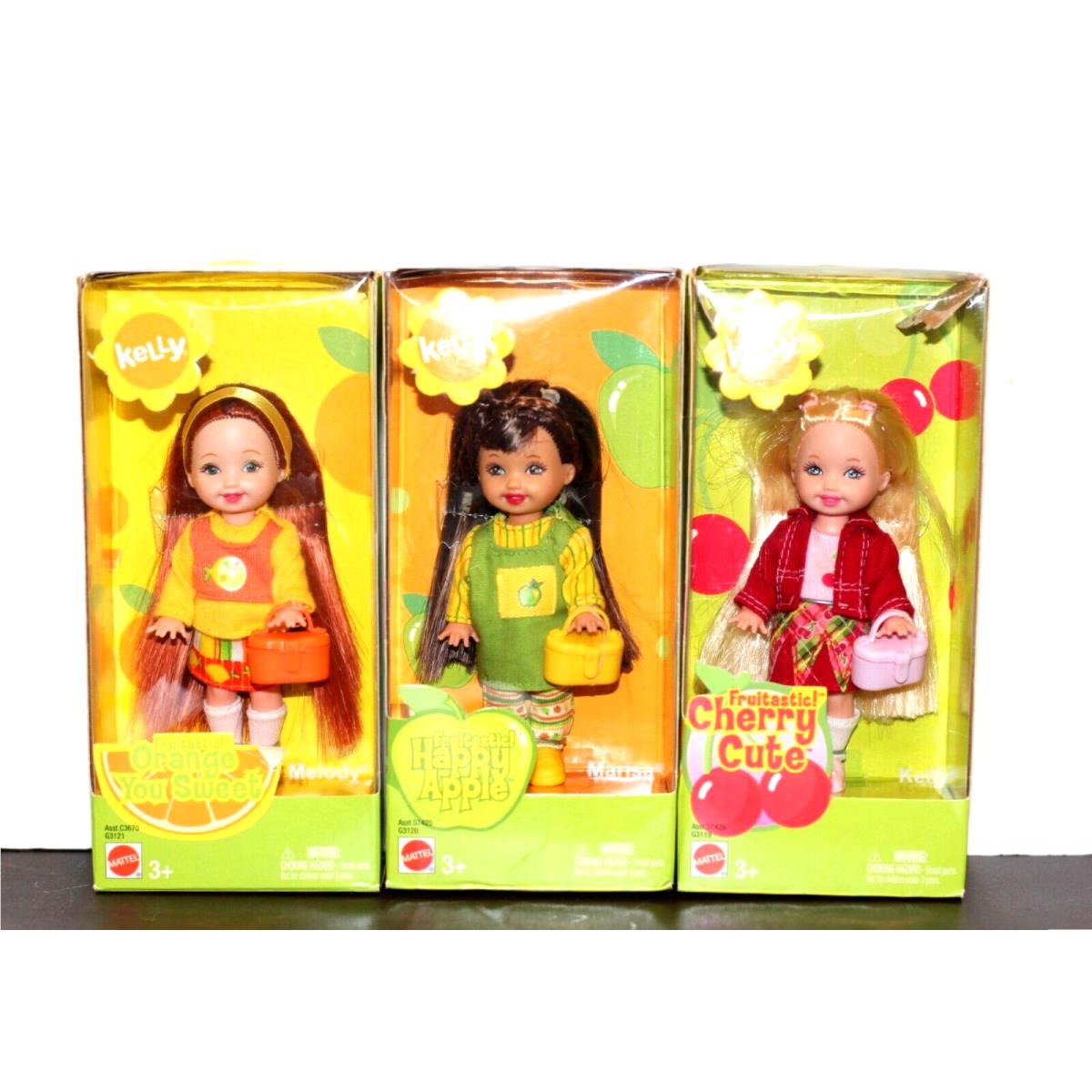 Kelly Barbie Dolls Fruitastic Set OF 3 Marisa Melody Kelly Asst 57425