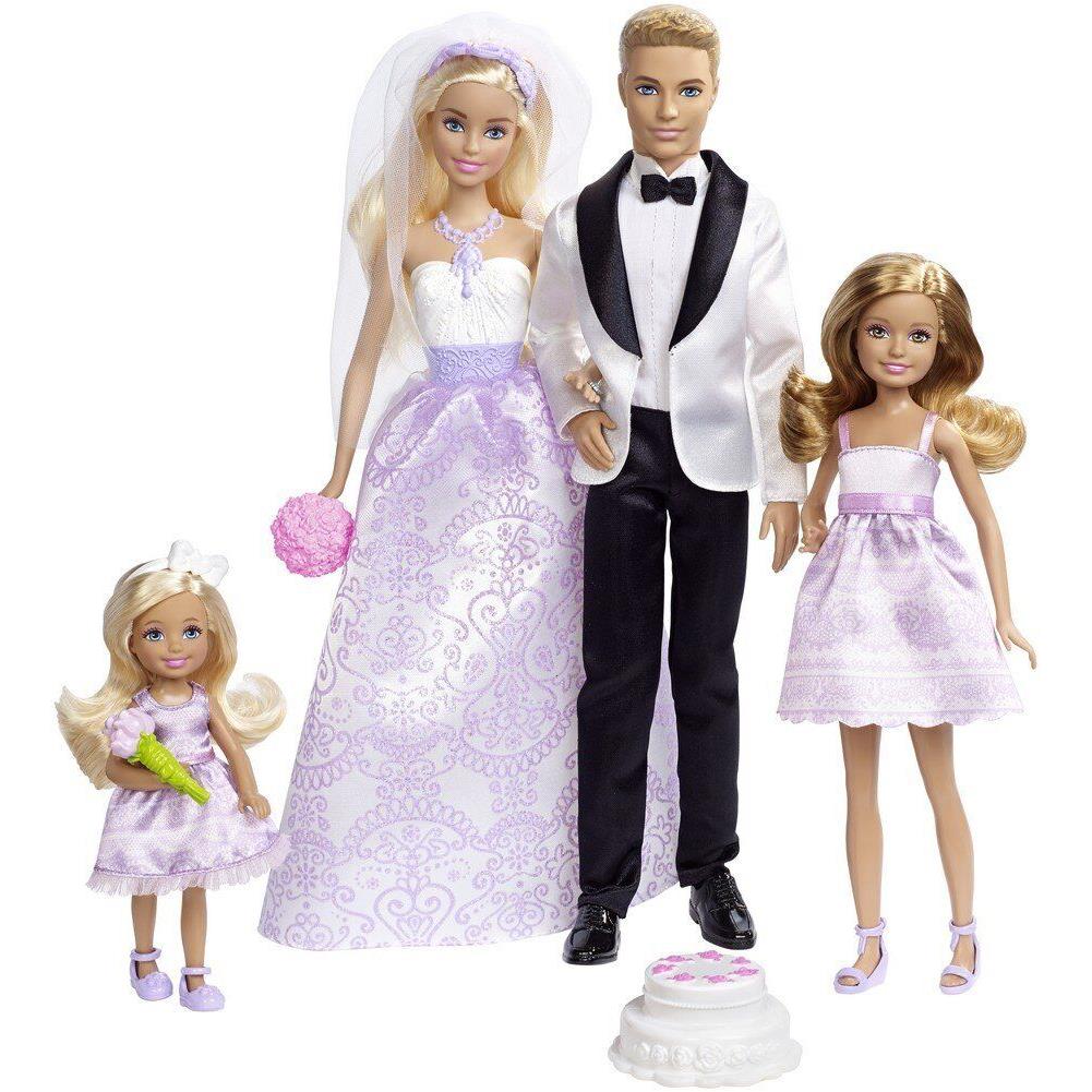 Barbie Wedding Set with Bride and Groom Dolls Stacie Chelsea and Accessories