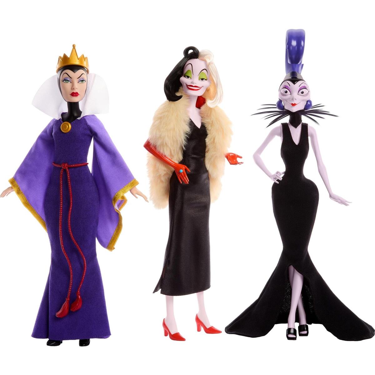 Disney Villains Evil Queen Cruella De Vil and Yzma Collectors Fashion Dolls
