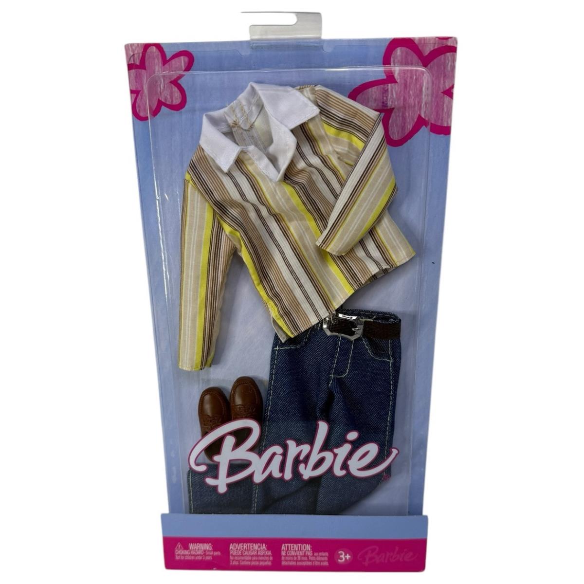 Nrfb Vintage 2005 Barbie His Style Ken Fashion J6676 J0527 Striped Shirt Jeans