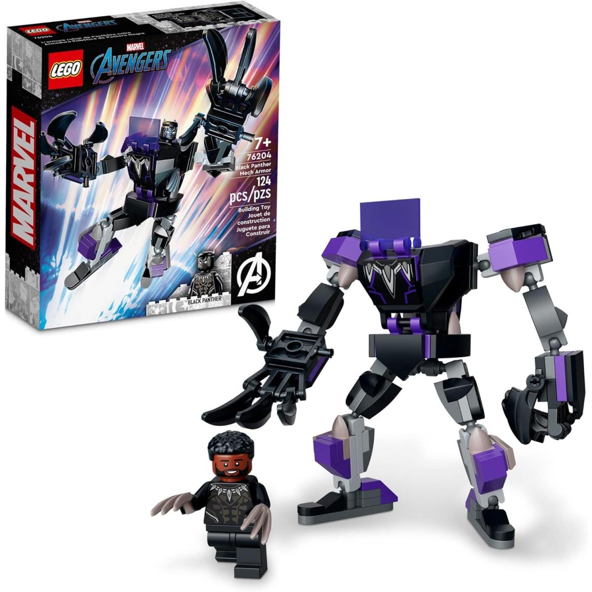 Lego Marvel Black Panther Mech Armor 76204 Building Kit Collectible Mech and Mi