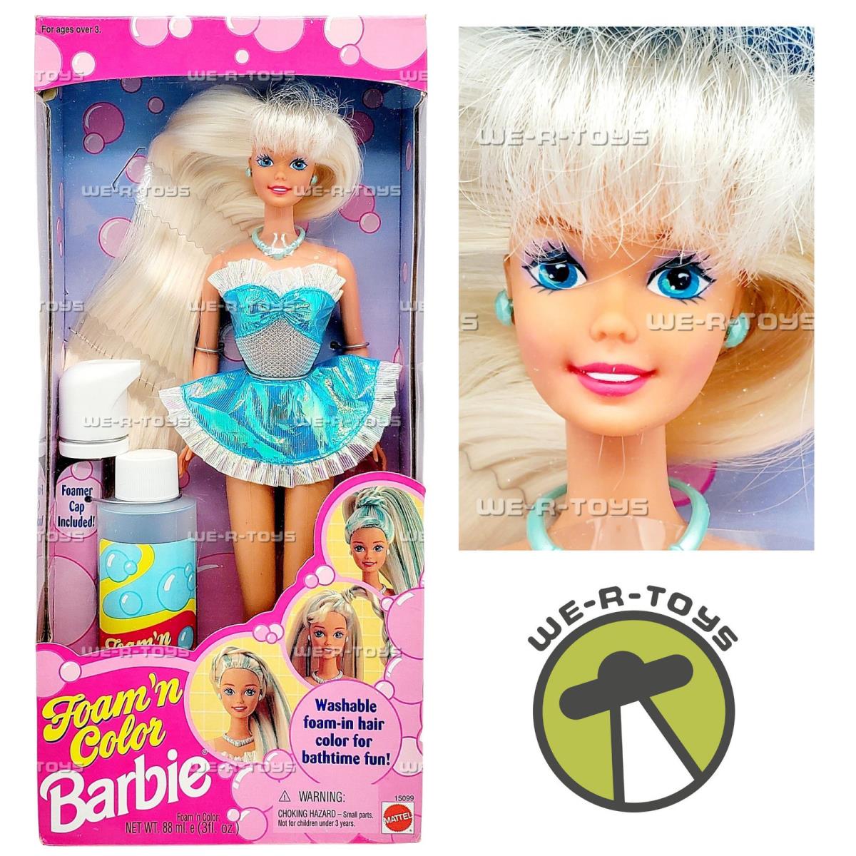 Barbie Foam `n Color Bathtime Fun Doll 1995 Mattel 15099