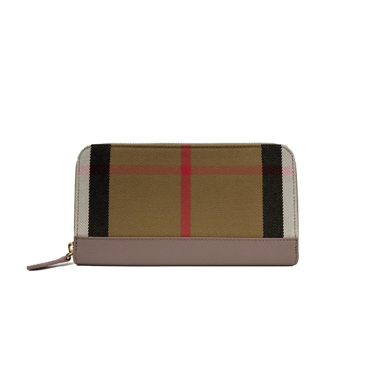 Burberry Check Large Zip Around Wallet