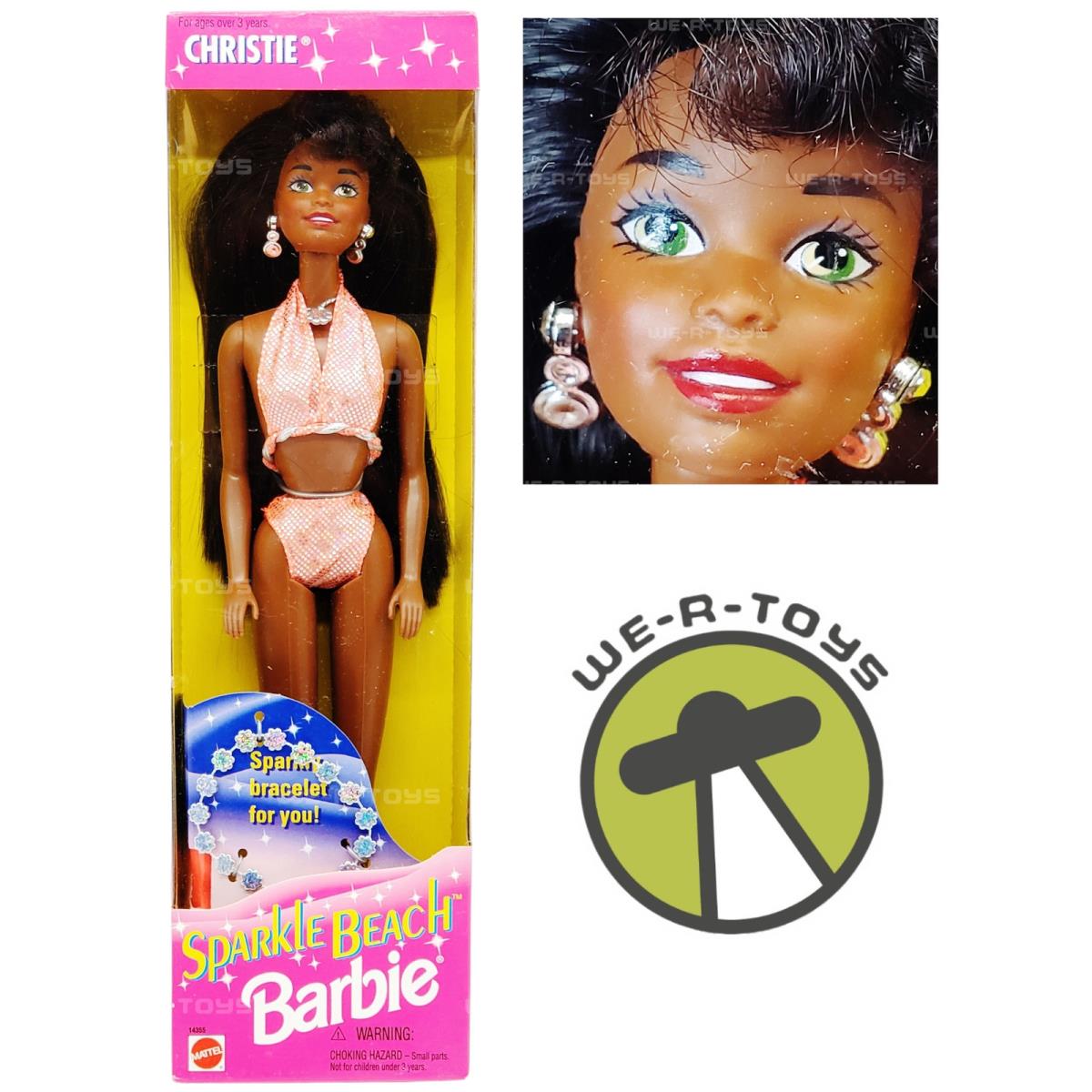 Barbie Sparkle Beach Christie Doll African American 1995 Mattel 14355