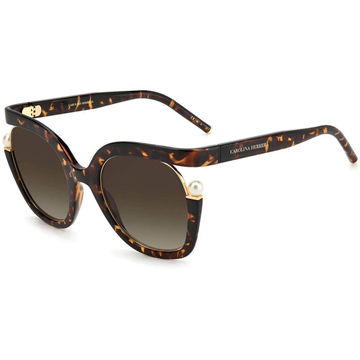Carolina Herrera Women`s Sunglasses Havana Full Rim Cat Eye Frame CH 0003/S 0086