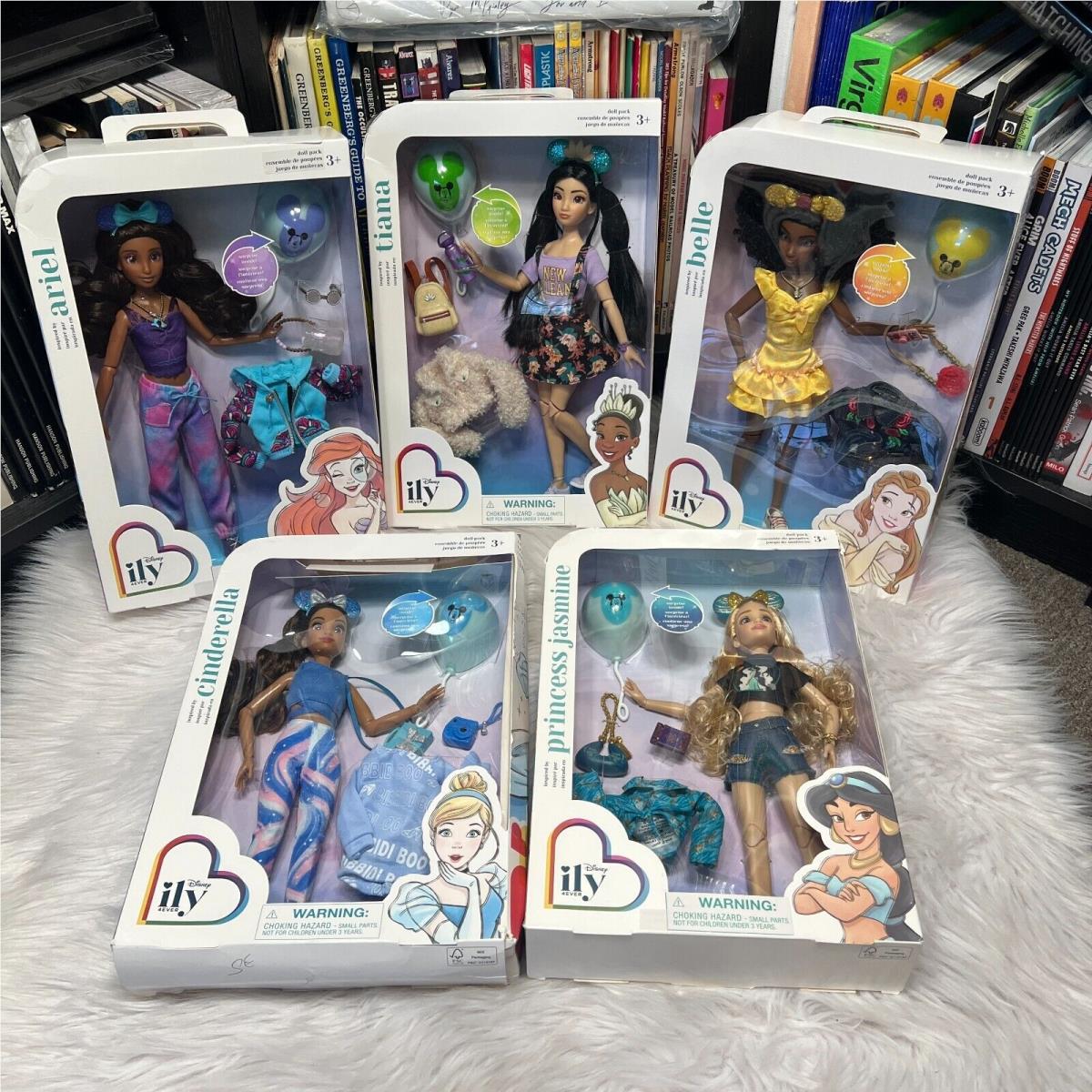 Disney Ily 4EVER Dolls Set Ariel Princess Jasmine Belle Cinderella Tiana