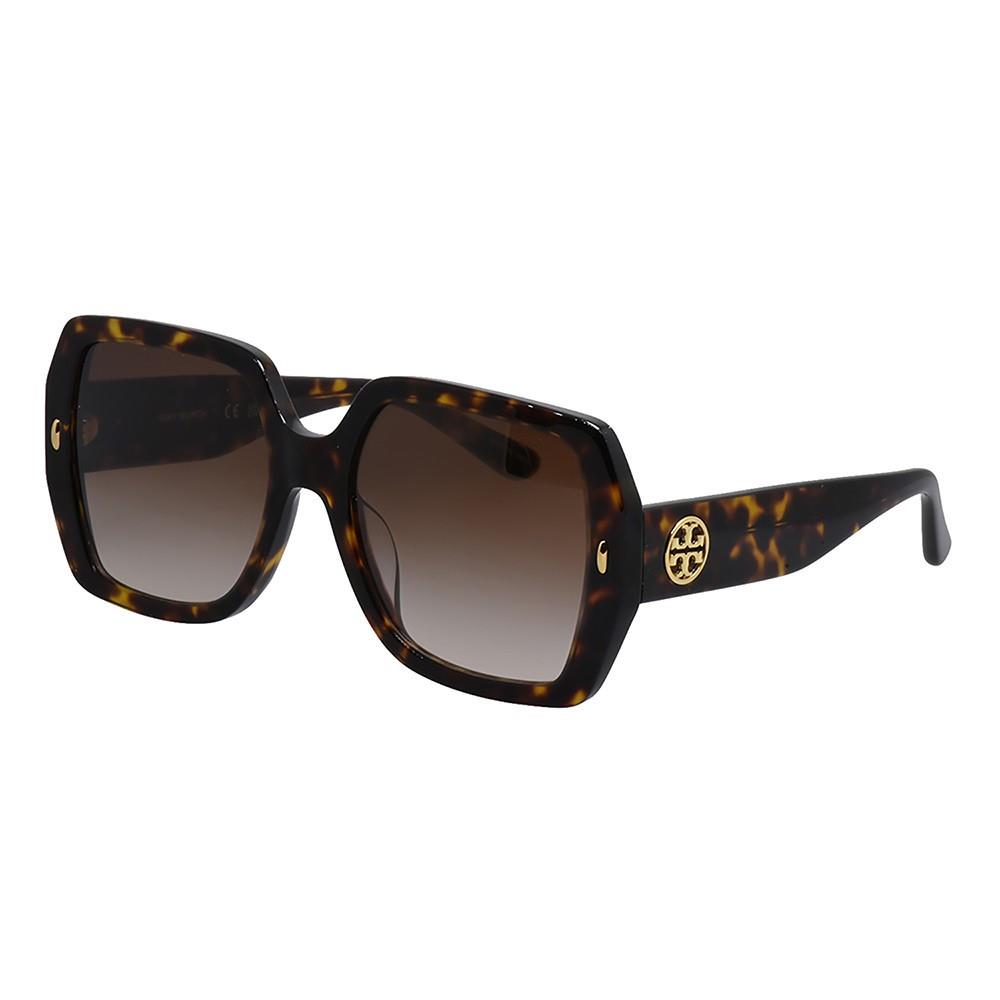 Tory Burch TY 7191U 172813 Dark Tortoise Plastic Sunglasses Brown Gradient Lens