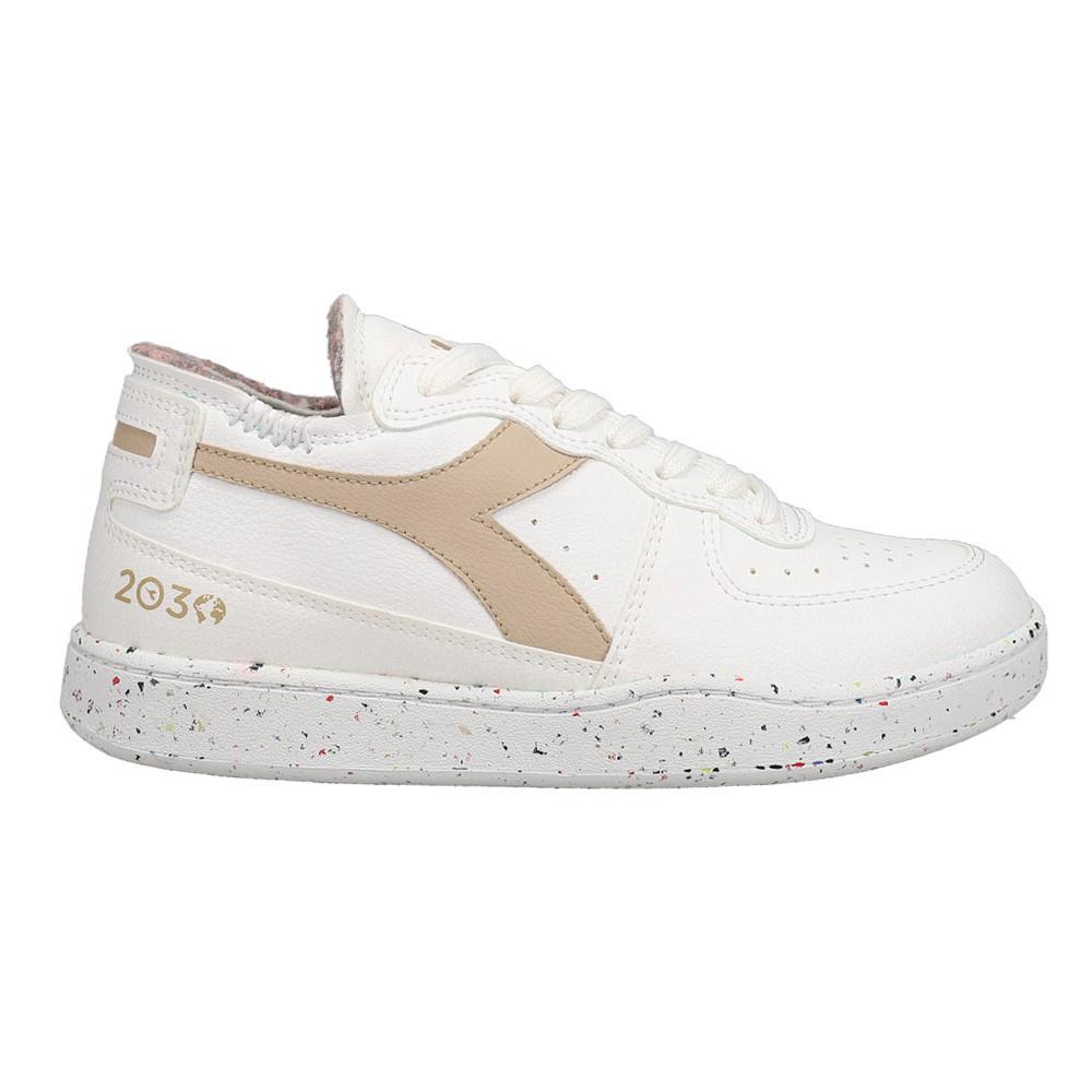 Diadora Mi Basket Row Cut 2030 Lace Up Mens Off White Sneakers Casual Shoes 178 - Off White