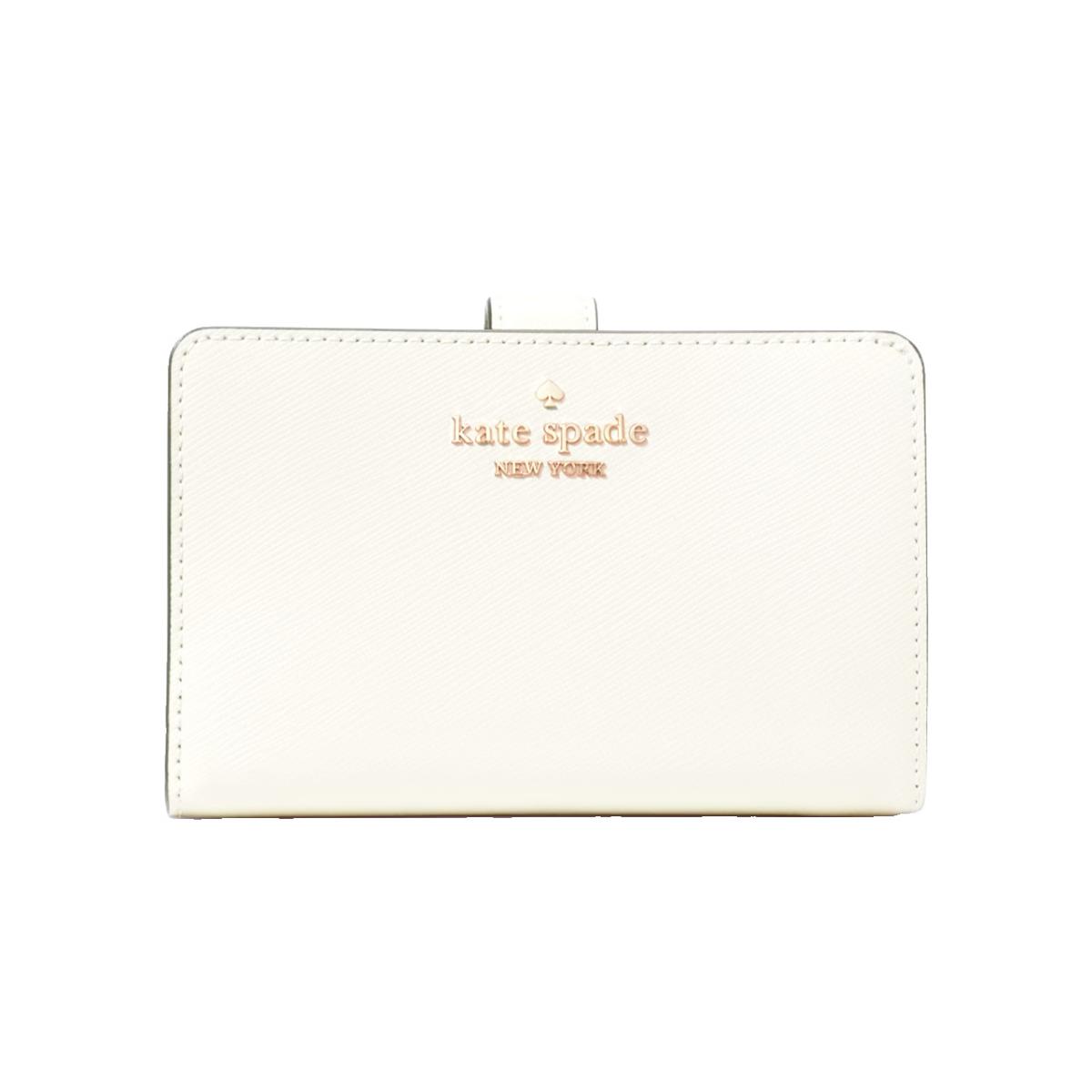 New Kate Spade Madison Medium Compact Bifold Wallet Leather Meringue