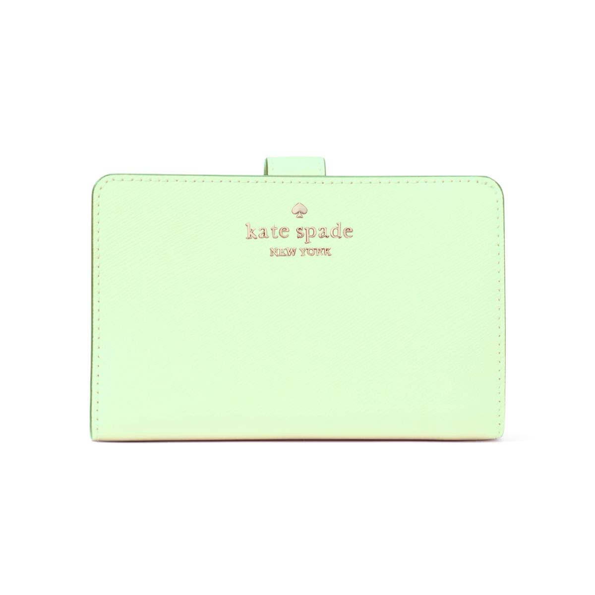 New Kate Spade Madison Medium Compact Bifold Wallet Leather Matcha Lat