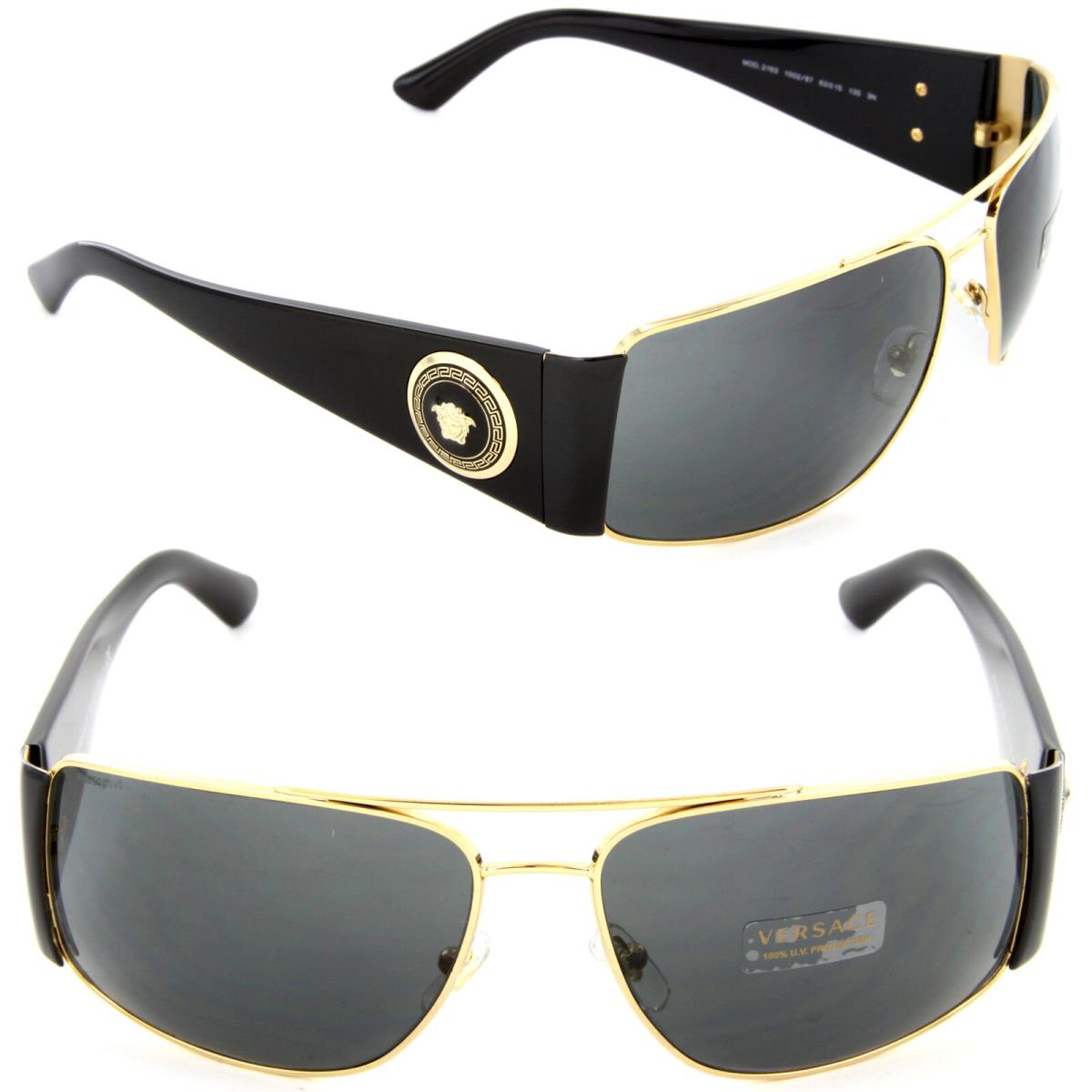 Versace VE2163 1002/87 Aviator Sunglasses Gold / Grey Lens - Frame: Gold, Lens: Gray