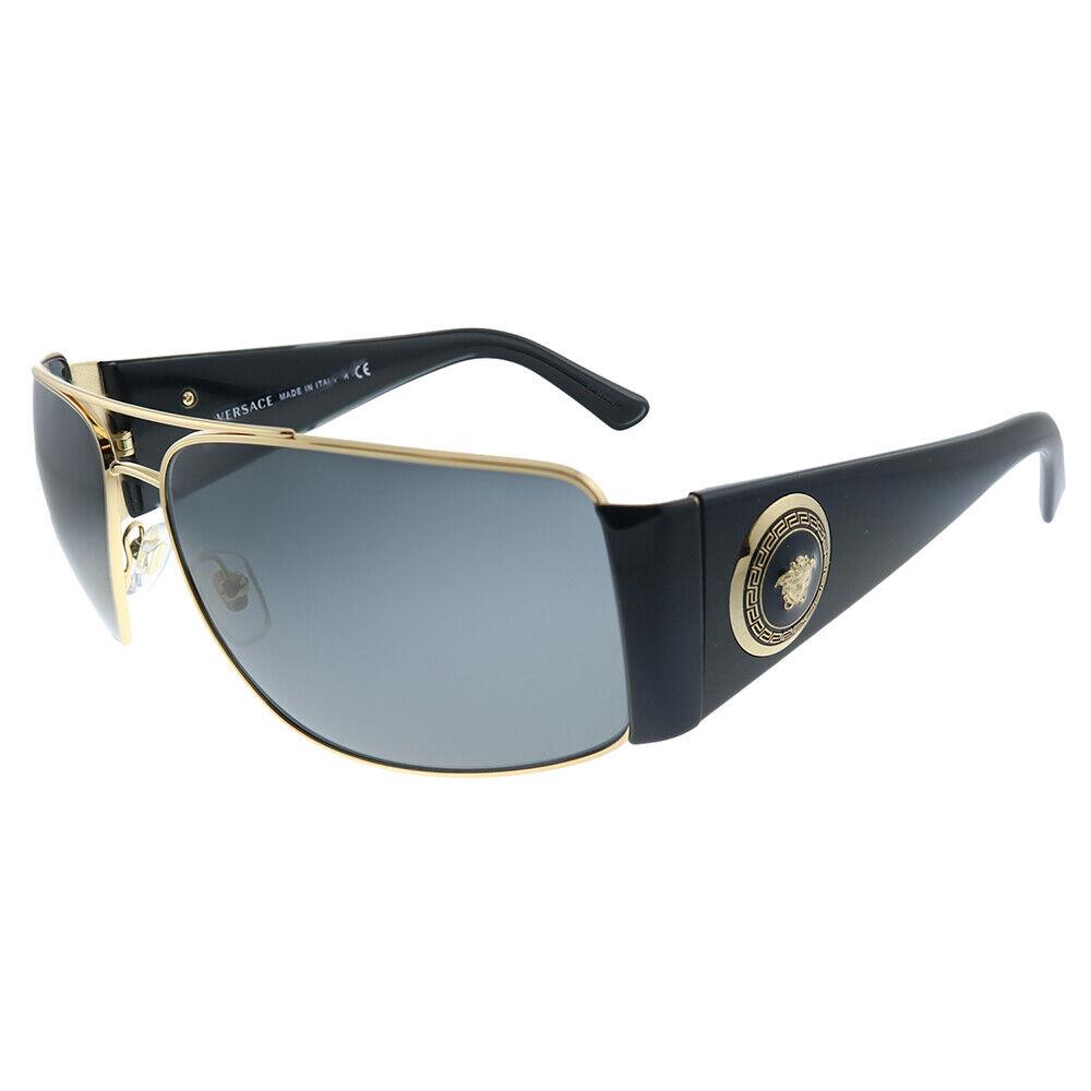 Versace VE 2163 100287 Gold Metal Aviator Sunglasses Grey Lens