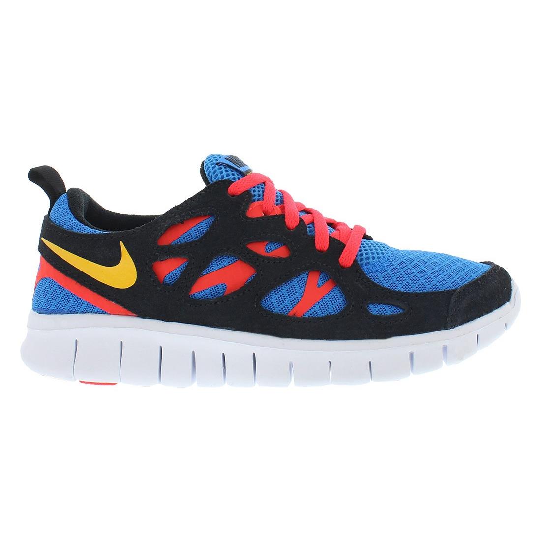 Nike Free Run 2 Girls Shoes Size 6.5 Color: Black/blue/red