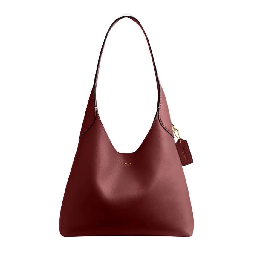 Coach Brooklyn 28 Medium Leather Shoulder Bag Brass/dark Ruby