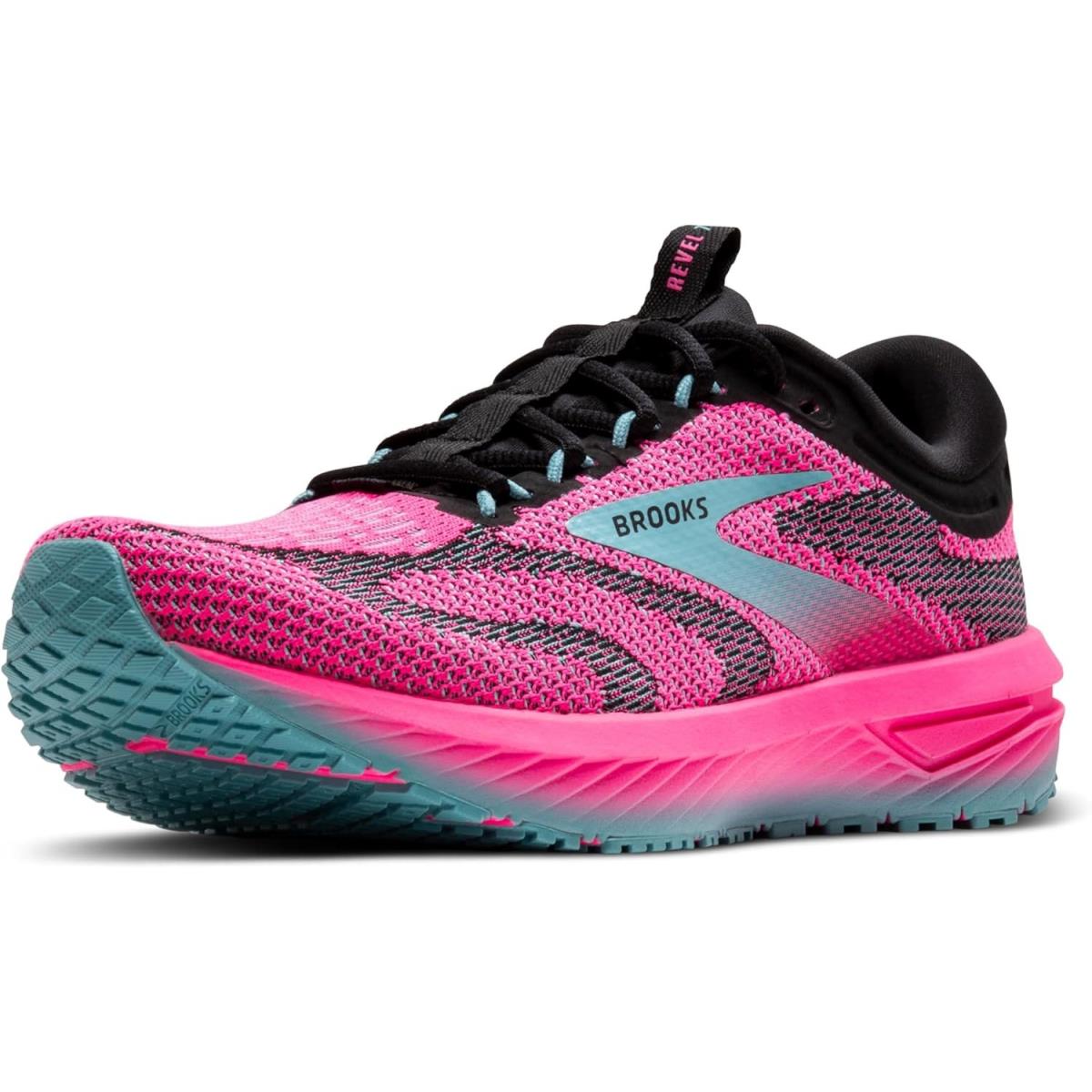 Brooks Women s Revel 7 Neutral Running Shoe 10 Knockout Pink/black/aqua