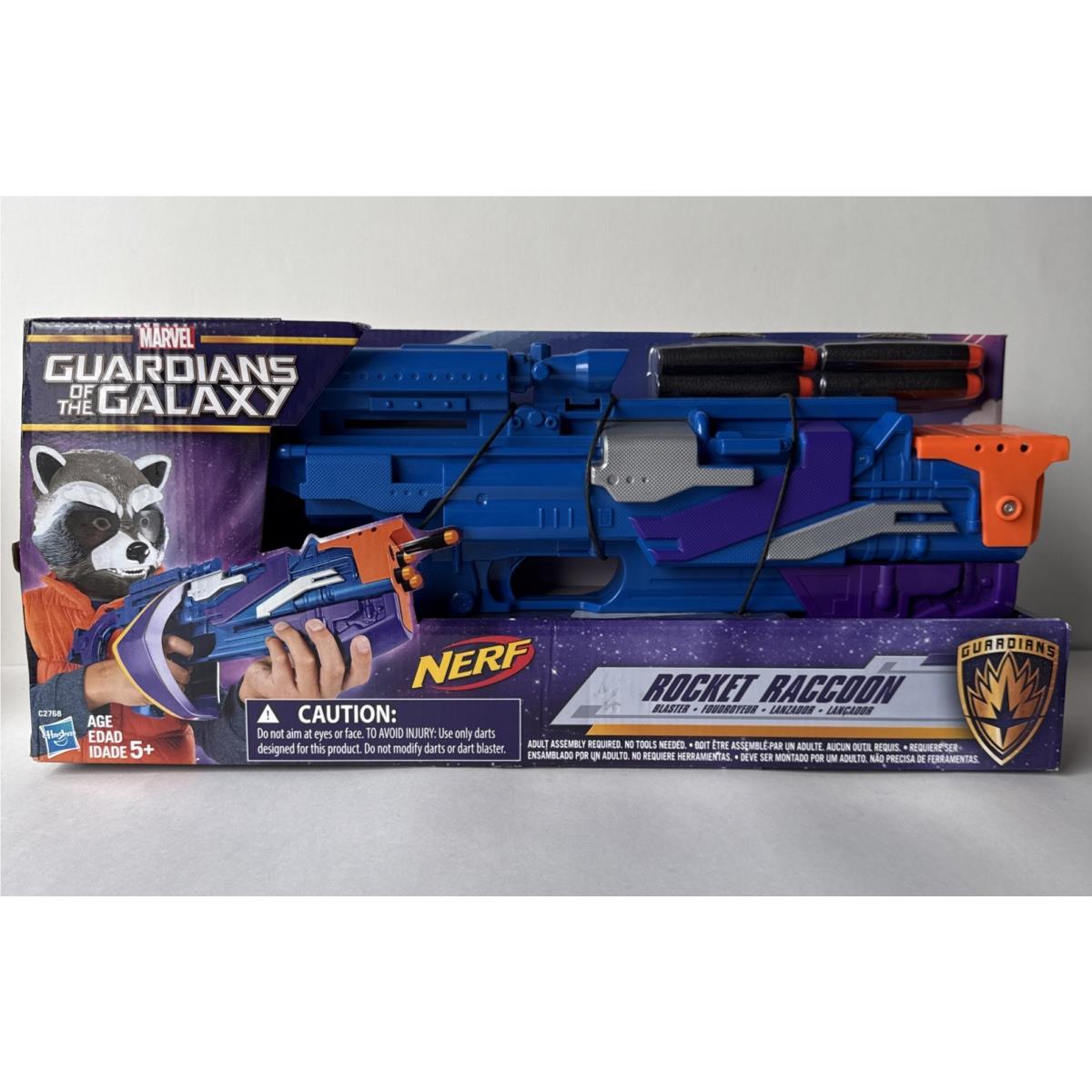 Marvel Guardians of The Galaxy Rare Nerf Rocket Raccoon Blaster Gun Hasbro