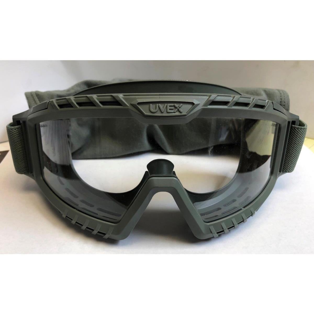 Uvex Xmf Tactical Safety Goggles S077D Green Body Clear Lens Dura-streme