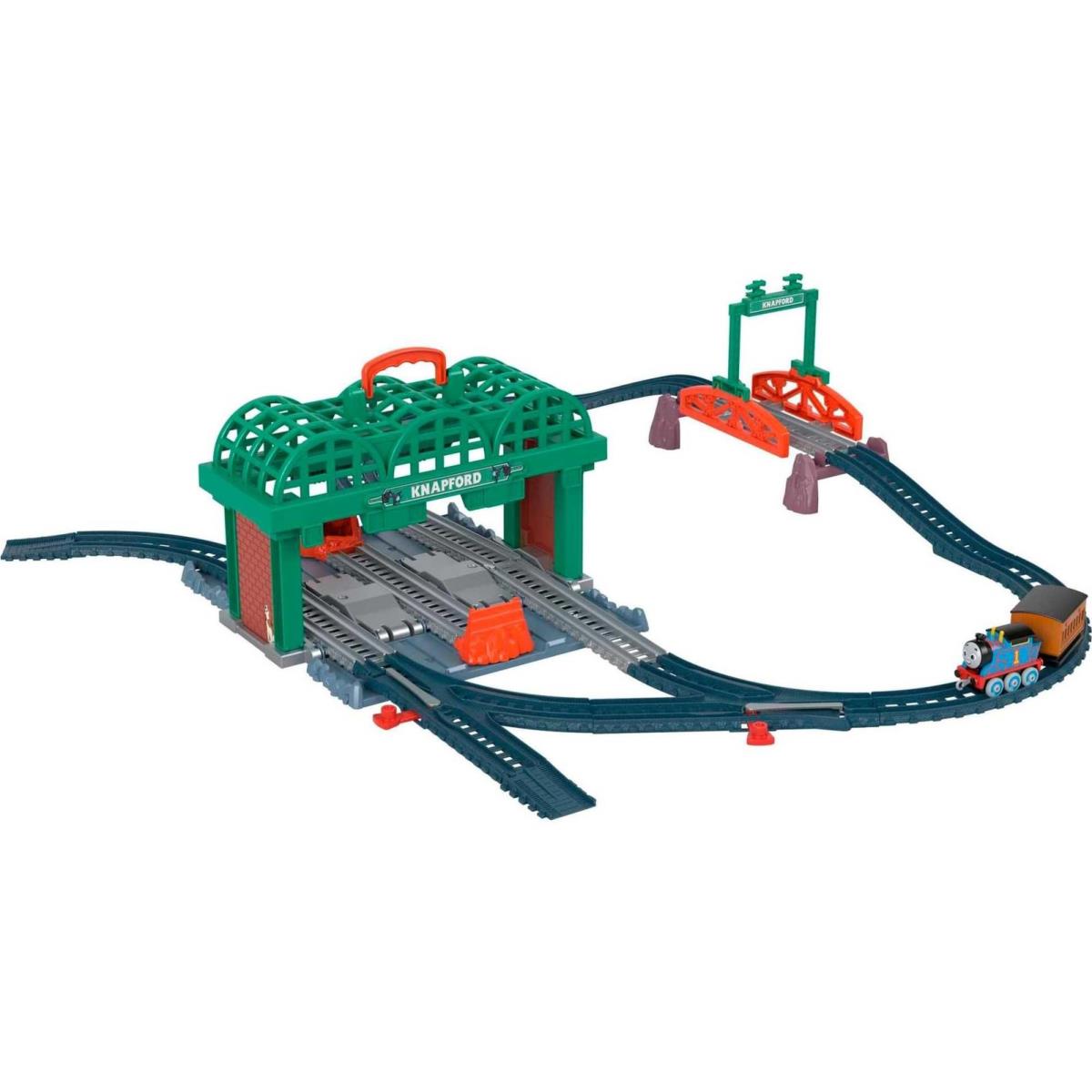 Diecast Toy Train Track Set Knapford Station 2-in-1 Playset Storage Case