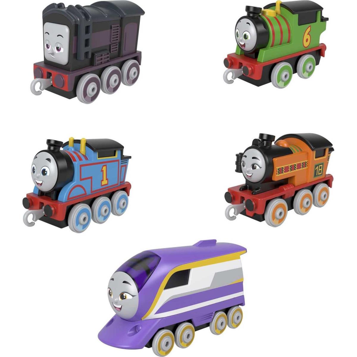 Diecast Toy Trains Adventures Engines Pack Set of 5 Push-along Vehicles For