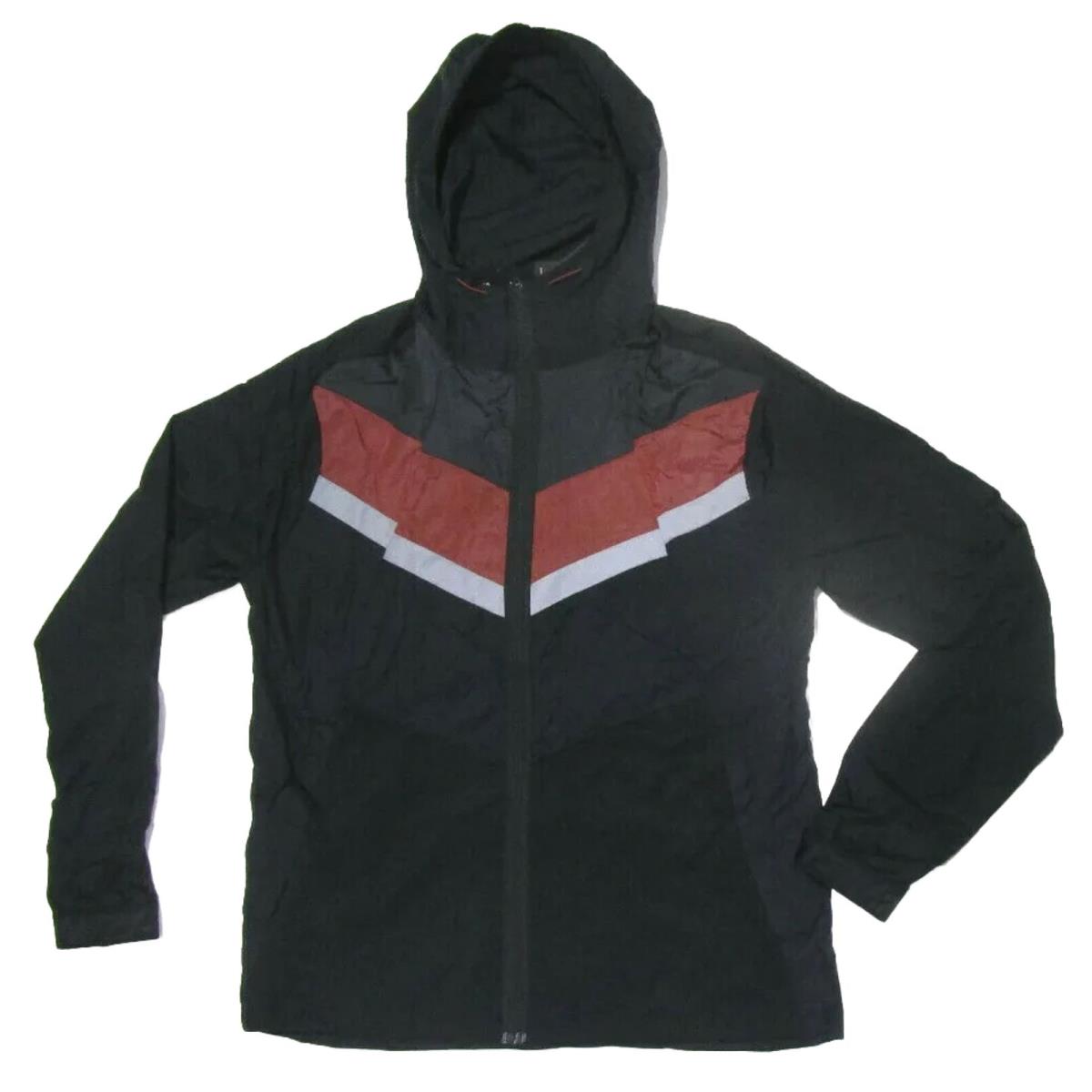 Nike Running Men`s Hoodie Windbreaker-new Blk Repel Standard Fit Size Medium