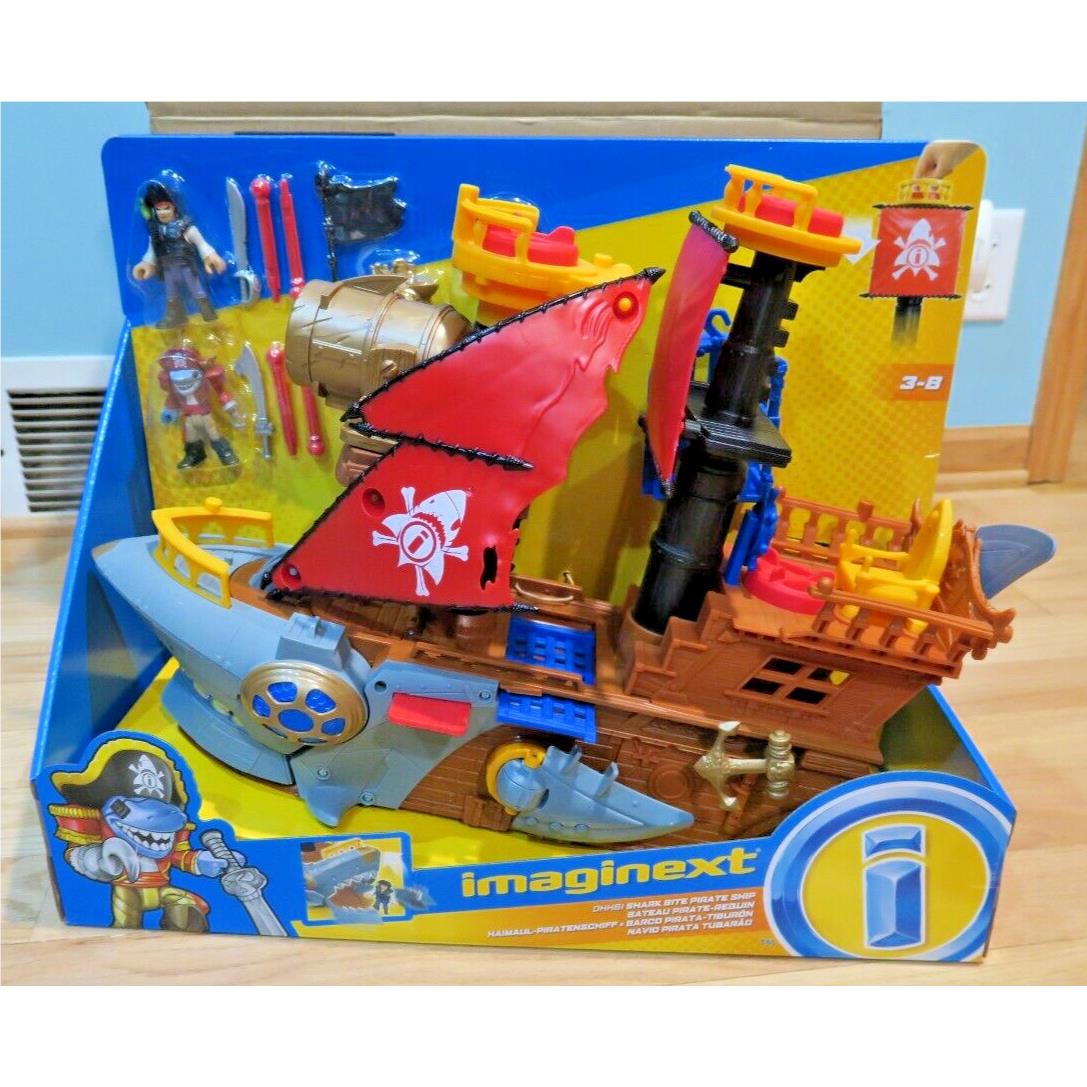 Mattel Fisher Price Imaginext Shark Bite Pirate Ship Adventure Playset