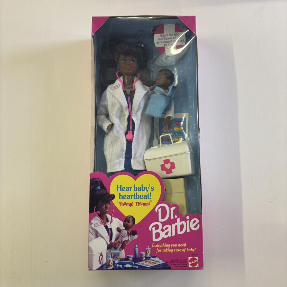 Doctor Barbie African American W/baby Boy Mattel 11814 1993