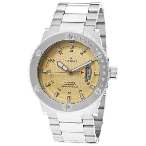 Croton Men`s Aquamatic Automatic Stainless Steel Mens Watch Retail