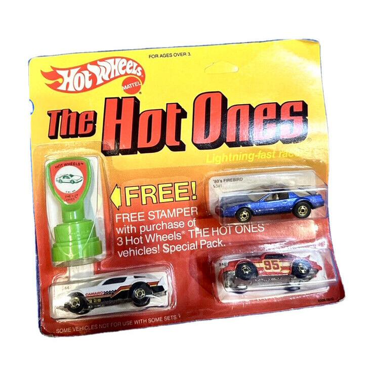 Hot Wheels 1984 Hot Ones 3-Pack Stamper Set Blister Red Porsche Wow