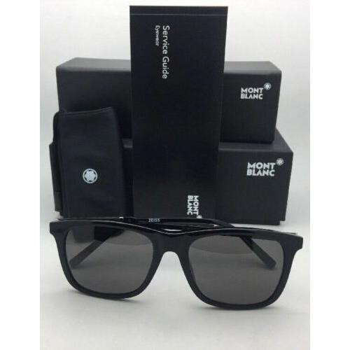 Montblanc sunglasses  - Black Frame, Smoke Grey Polarized Lens