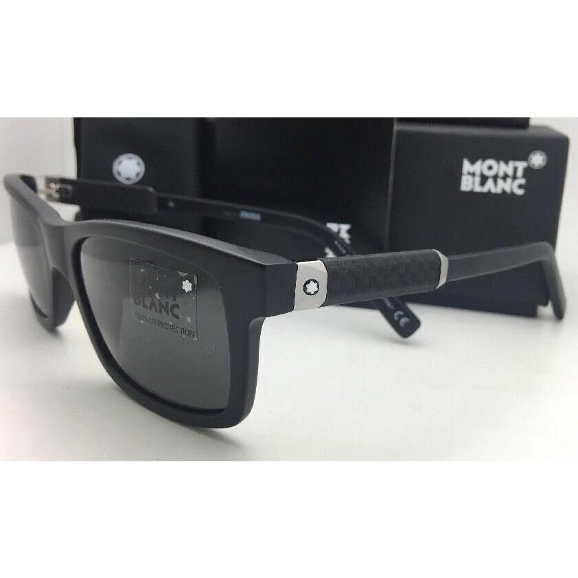 Montblanc sunglasses  - Matte Black Frame, Smoke Grey Lens